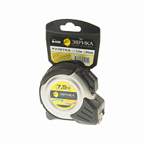 Рулетка ER-41725 7.5м 25мм SILVER металл. корпус с двумя фиксаторами с держателем ЭВРИКА/1/6/48